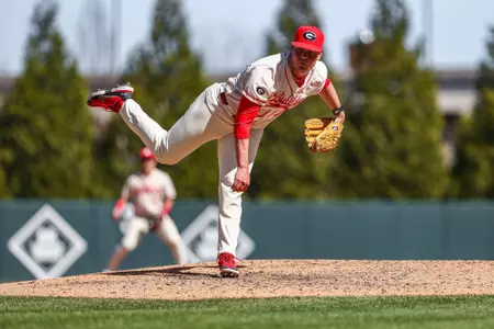 Georgia pitcher James Hays (18) during Georgia’s game against Northern Colorado at Foley Field in Athens, Ga., on Sunday, Mar. 10, 2024. (Kari Hodges/UGAAA)