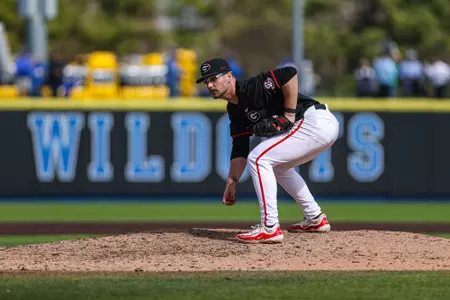 Georgia pitcher Daniel Padysak (42) during Georgia’s game against Kentucky at Kentucky Proud Park in Lexington, Ky., on Saturday, Mar. 16, 2024. (Kari Hodges/UGAAA)