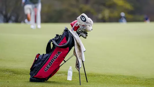 Georgia golf bag during the 2024 Linger Longer Invitational at Great Waters Golf Course at Reynolds Lake Oconee in Eatonton, Ga., on Sunday, March 17, 2024. (Tony Walsh/UGAAA)