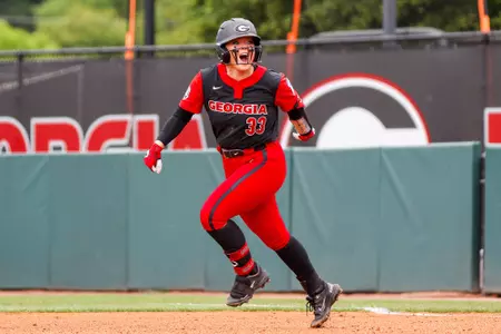 Georgia infielder Sara Mosley (33) during Georgia’s game against UNC Wilmington at Jack Turner Stadium at the Turner Sports Complex in Athens, Ga., on Wednesday April, 17 2024. (Madison Keel/UGAAA)
