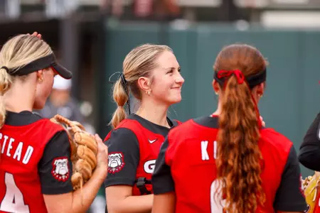 Georgia pitcher Lilli Backes (99) during Georgia’s game against Charlotte at Jack Turner Stadium at the Turner Sports Complex in Athens, Ga., on Saturday April, 18 2024. (Madison Keel/UGAAA)