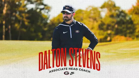 graphic for hiring of women's golf associate head coach Dalton Stevens