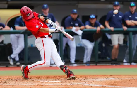 Kolby Branch hits a grand slam against UNC Wilmington on Saturday, June 1, 2024.