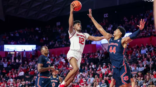 Georgia forward Matthew-Alexander Moncrieffe (12) during the Bulldogs’ game against Auburn at Stegeman Coliseum in Athens, Ga., on Wednesday, Jan. 4, 2023. (Photo by Tony Walsh)