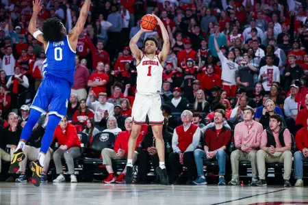 Georgia guard Jabri Abdur-Rahim (1) during Georgia’s game against Kentucky at Stegeman Coliseum in Athens, Ga., on Saturday, Feb. 11, 2023. (Photo by Tony Walsh)