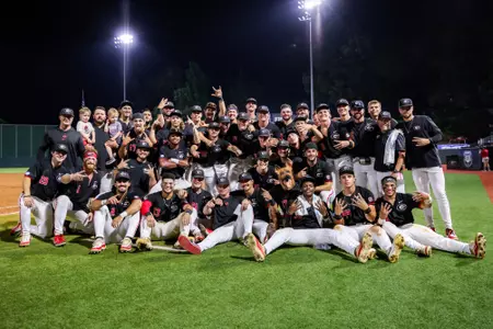 Georgia baseball team after Georgia’s game against Georgia Tech during the third round of the NCAA Athens Regional Tournament at Foley Field in Athens, Ga., on Sunday, June 2, 2024. (Kari Hodges/UGAAA)