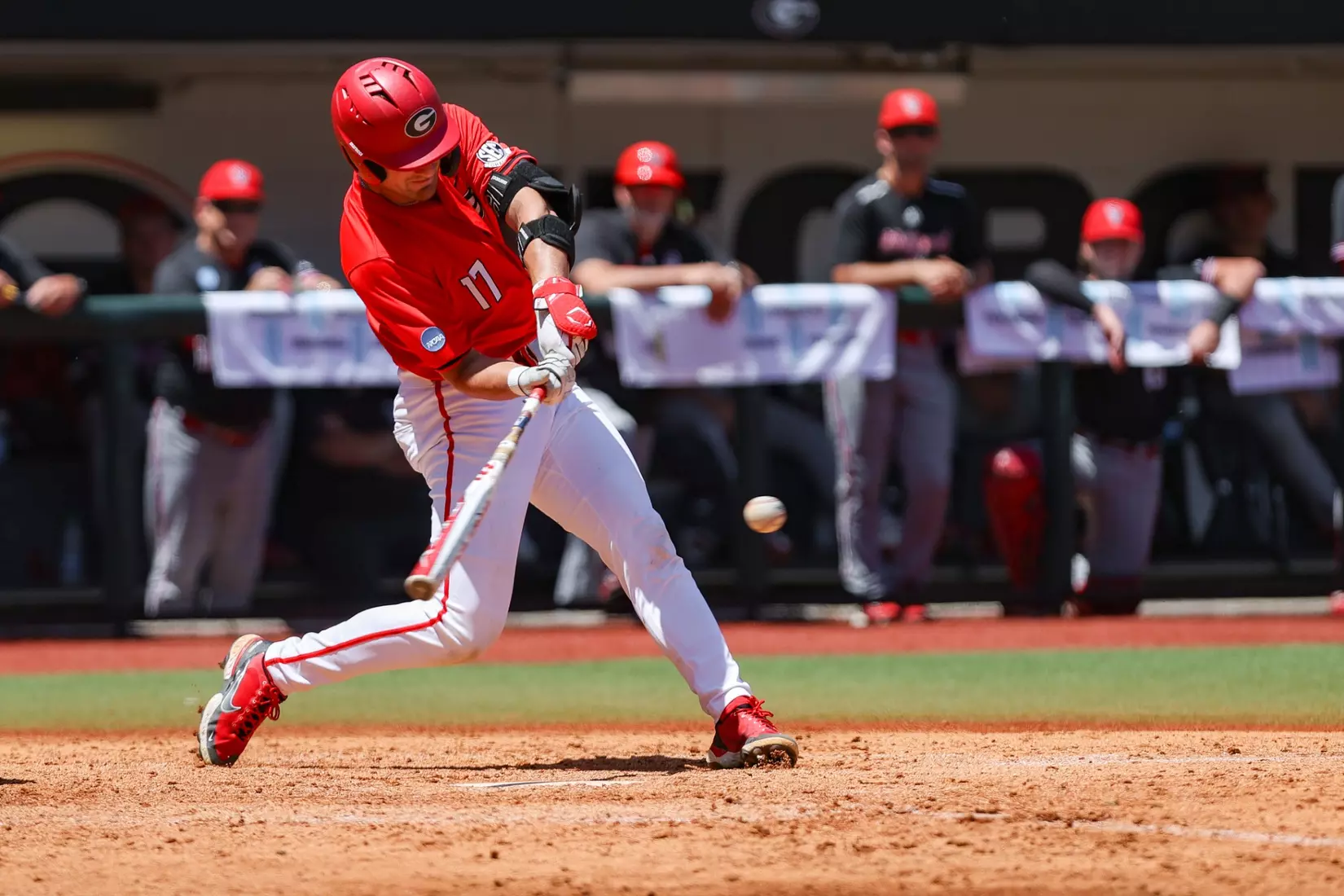 Georgia outfielder Logan Jordan (17) during Georgia’s game against NC State at the NCAA Athens Super Regional at Foley Field in Athens, Ga., on Saturday, June 8, 2024. (Kari Hodges/UGAAA)