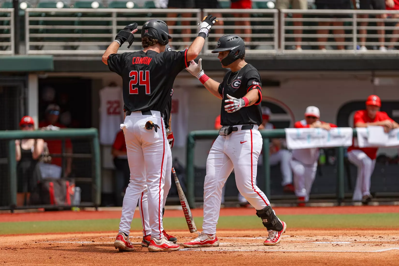 Georgia infielder Slate Alford (44) during Georgia’s game against NC State at the NCAA Athens Super Regional at Foley Field in Athens, Ga., on Sunday, June 9, 2024. (Kari Hodges/UGAAA)