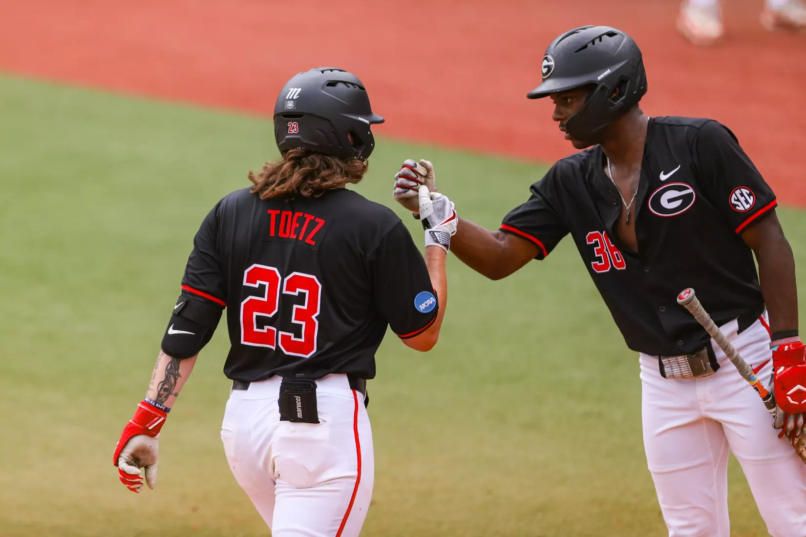 Georgia infielder Paul Toetz (23) during Georgia’s game against NC State at the NCAA Athens Super Regional at Foley Field in Athens, Ga., on Sunday, June 9, 2024. (Kari Hodges/UGAAA)