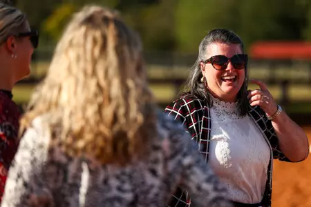 Georgia head coach Meghan Boenig during Georgia’s annual Red & Black Scrimmage at the UGA Equestrian Complex in Bishop, Ga., on Friday, Sept. 22, 2023. (Tony Walsh/UGAAA)