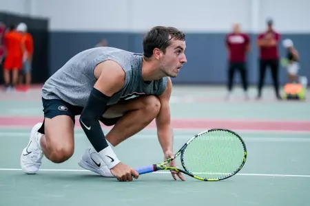 Oscar Pinto Sansano during the Southern Intercollegiate Championships at the Dan Magill Tennis Complex on Sept. 13, 2024.