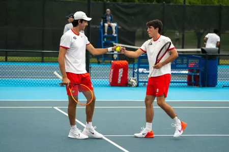 No. 33 Thomas Paulsell and Ryan Colby during the ITA Men's All-American Championships on Monday, Sept. 23, 2024 at the Michael D. Case Center in Tulsa, Okla.