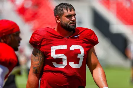 Dylan Fairchild during fall practice.