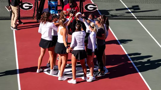 Georgia women's tennis huddle