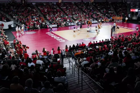 Georgia outside hitter Bianna Muoneke (13) during Georgia’s match against Texas at Stegeman Coliseum in Athens, Ga., on Wednesday, Oct. 1, 2025. (Tony Walsh/UGAAA)