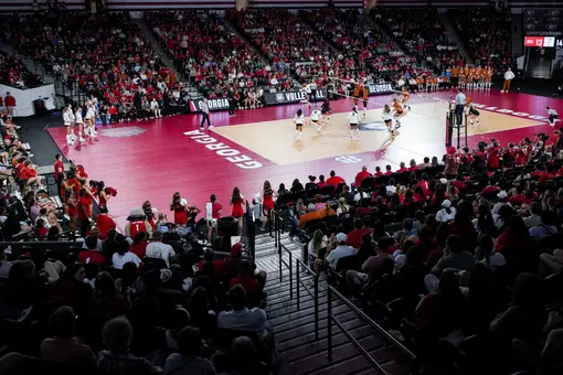 Georgia outside hitter Bianna Muoneke (13) during Georgia’s match against Texas at Stegeman Coliseum in Athens, Ga., on Wednesday, Oct. 1, 2025. (Tony Walsh/UGAAA)