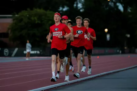 Georgia runner Will Aitken during Georgia’s cross country team practices at Spec Towns Track in Athens, Ga., on Tuesday, Sept. 9, 2025. (Conor Dillon/UGAAA)