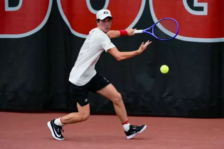 Redshirt freshman Cooper Johnson during a practice at the Lindsey Hopkins Indoor Facility in Athens, Ga.