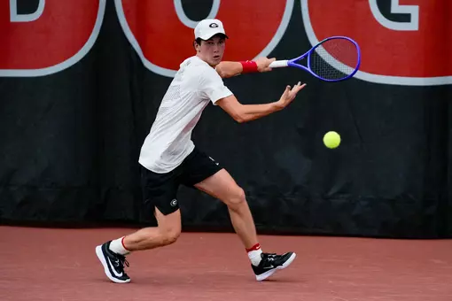 Redshirt freshman Cooper Johnson during a practice at the Lindsey Hopkins Indoor Facility in Athens, Ga.