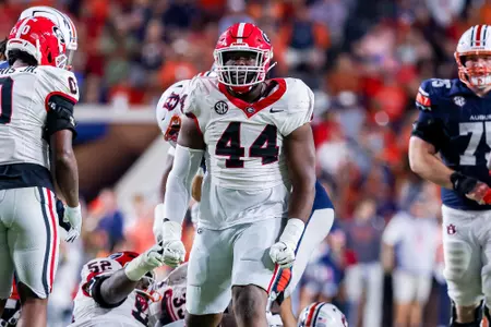 Junior defensive lineman Jordan Hall during a game against Auburn at Jordan-Hare Stadium on Saturday, Oct. 11, 2025.