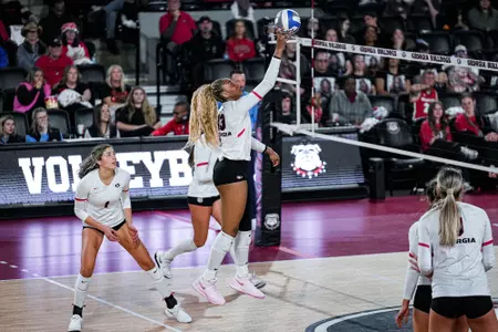 Georgia outside hitter Bianna Muoneke (13) during Georgia’s match against Florida at Stegeman Coliseum in Athens, Ga., on Friday, Oct. 31, 2025. (Tony Walsh/UGAAA)