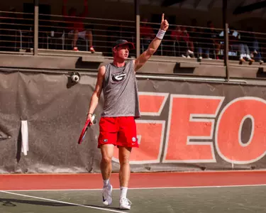 Senior Will Jansen during a singles match in the ITA South Sectional at the Dan Magill Tennis Complex on Saturday, November 8, 2025.