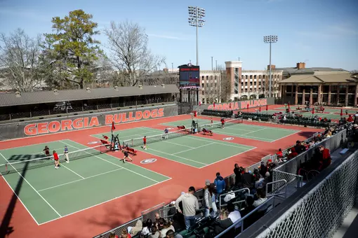 Dan Magill Tennis Complex during Georgia’s match against South Carolina at the Dan Magill Tennis Complex in Athens, Ga., on Sunday, Feb. 23, 2025. (Sofia Yaker/UGAAA)