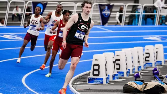 Georgia sprinter Will Floyd during the 2025 NCAA DI Indoor Track & Field Championships at the Virginia Beach Sports Center in Virginia Beach, Va., on Friday, March 14, 2025. (Tony Walsh/UGAAA)