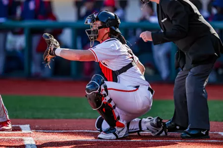 Georgia catcher/infielder/outfielder Brennan Hudson (28) during Georgia’s game against UIC at Foley Field in Athens, Ga., on Friday, Feb. 21, 2025. (Conor Dillon/UGAAA)