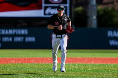 Georgia catcher Daniel Jackson (25) during Georgia’s game against FGCU at Foley Field in Athens, Ga., on Friday, Feb. 28, 2025. (Conor Dillon/UGAAA)