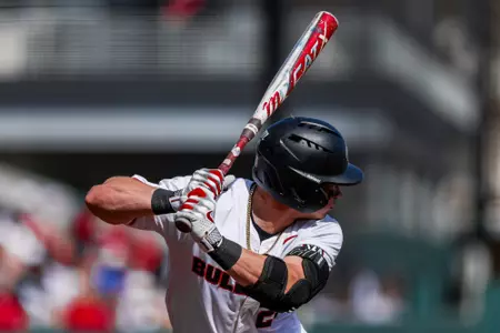 Georgia catcher Daniel Jackson (25) during Georgia’s game against FGCU at Foley Field in Athens, Ga., on Saturday, March 1, 2025. (Conor Dillon/UGAAA)