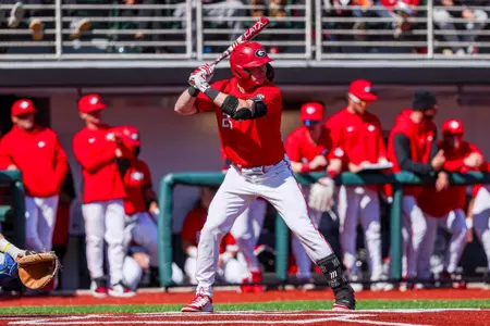 Georgia catcher Daniel Jackson (25) during Georgia’s game against FGCU at Foley Field in Athens, Ga., on Sunday, March 2, 2025. (Conor Dillon/UGAAA)