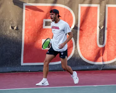 Senior Oscar Pinto Sansano during a match against No. 56 Vanderbilt at the Dan Magill Tennis Complex on Thursday, Mar. 27, 2025.