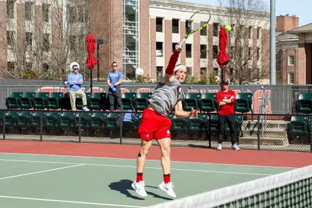 Senior Miguel Perez Peña during a doubles match against No. 27 Kentucky at the Dan Magill Tennis Complex on Friday, Mar. 7, 2025.