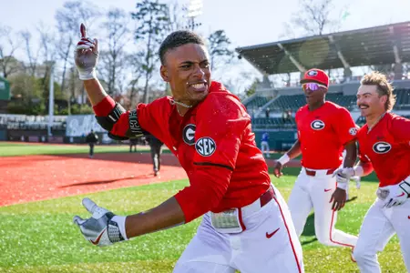Georgia infielder Ryan Black (2) after Georgia’s game against FGCU at Foley Field in Athens, Ga., on Sunday, March 2, 2025. (Conor Dillon/UGAAA)
