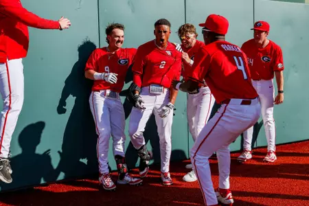 Georgia infielder Ryan Black (2) after Georgia’s game against FGCU at Foley Field in Athens, Ga., on Sunday, March 2, 2025. (Conor Dillon/UGAAA)