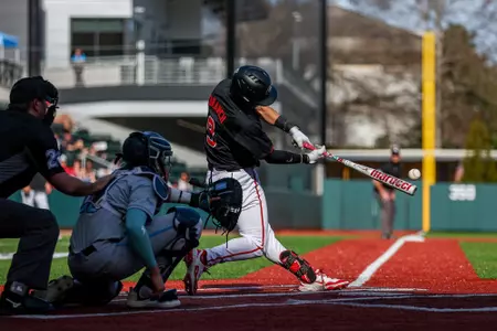 Georgia infielder/outfielder Ryland Zaborowski (20), Georgia outfielder Devin Obee (21), Georgia outfielder Nolan McCarthy (19) during Georgia’s game against Columbia at Foley Field in Athens, Ga., on Friday, March 7, 2025. (Conor Dillon/UGAAA)