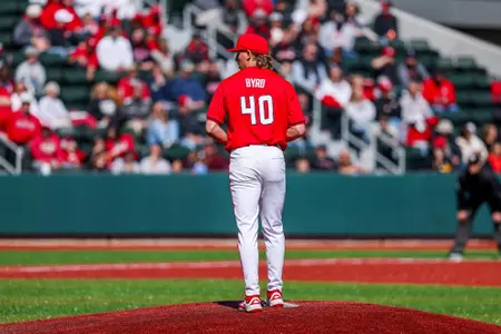 Georgia pitcher Justin Byrd (40) during Georgia’s game against FGCU at Foley Field in Athens, Ga., on Sunday, March 2, 2025. (Conor Dillon/UGAAA)