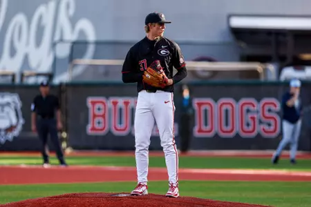 Georgia pitcher Zach Brown (37) during Georgia’s game against Columbia at Foley Field in Athens, Ga., on Friday, March 7, 2025. (Conor Dillon/UGAAA)