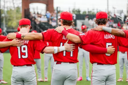 Georgia infielder Slate Alford (44) before Georgia’s game against Vanderbilt at Hawkins Field in Nashville, Tn., on Saturday, April 19, 2025. (Conor Dillon/UGAAA)