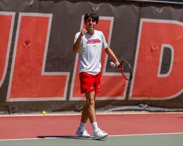 Senior Ryan Colby during a match against No. 14 Texas A&M on Sunday, Apr. 13, 2024 at the Dan Magill Tennis Complex.