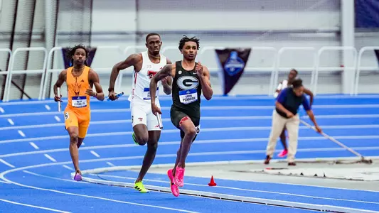 Georgia sprinter Ervin Pearson during the 2025 NCAA DI Indoor Track & Field Championships at the Virginia Beach Sports Center in Virginia Beach, Va., on Saturday, March 15, 2025. (Tony Walsh/UGAAA)