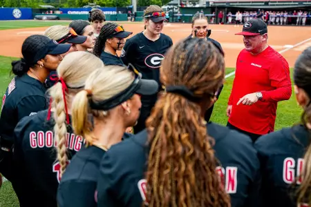 Georgia head coach Tony Baldwin before Georgia’s game against Arkansas in the 2025 SEC Tournament at Jack Turner Stadium in Athens, Ga., on Wednesday, May 7, 2025. (Tony Walsh/UGAAA)