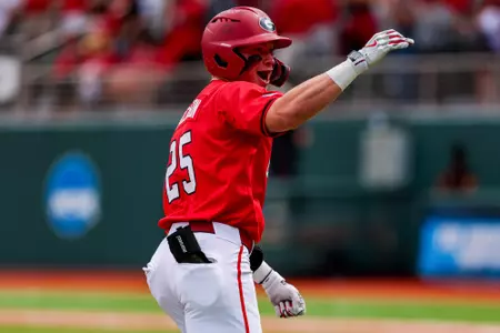 Georgia catcher Daniel Jackson (25) during Georgia’s game against Binghamton during the first round of the NCAA Athens Regional Tournament at Foley Field in Athens, Ga., on Friday, May 30, 2025. (Conor Dillon/UGAAA)