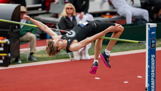 Georgia high jumper Eddie Kurjak during the 2025 NCAA Division I Outdoor Track and Field Championships at Hayward Field in Eugene, Ore., on Friday, June 13, 2025. (Tony Walsh/UGAAA)