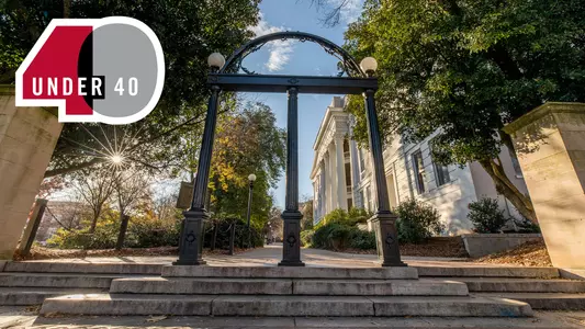 UGA Arch with the 40 Under 40 logo included.