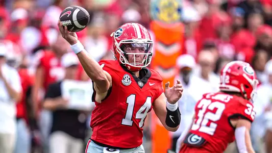 Georgia vs. Marshall - Gunner Stockton attempts a pass