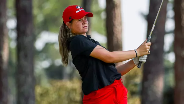 Sydney Givens competing in a practice round at the UGA Golf Course (photo by Tony Walsh).