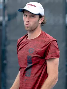 Georgia men's tennis Santi Giamichelle during a singles match at the ITA All-American Championships on Sunday, Sept. 21, 2025.