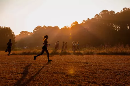 The Georgia’s women’s and men’s cross country teams compete in the 2024 Stan Sims Cross Country Opener at Allatoona Creek Park in Acworth, GA, on Friday, Aug. 30, 2024. (Conor Dillon /UGAAA)